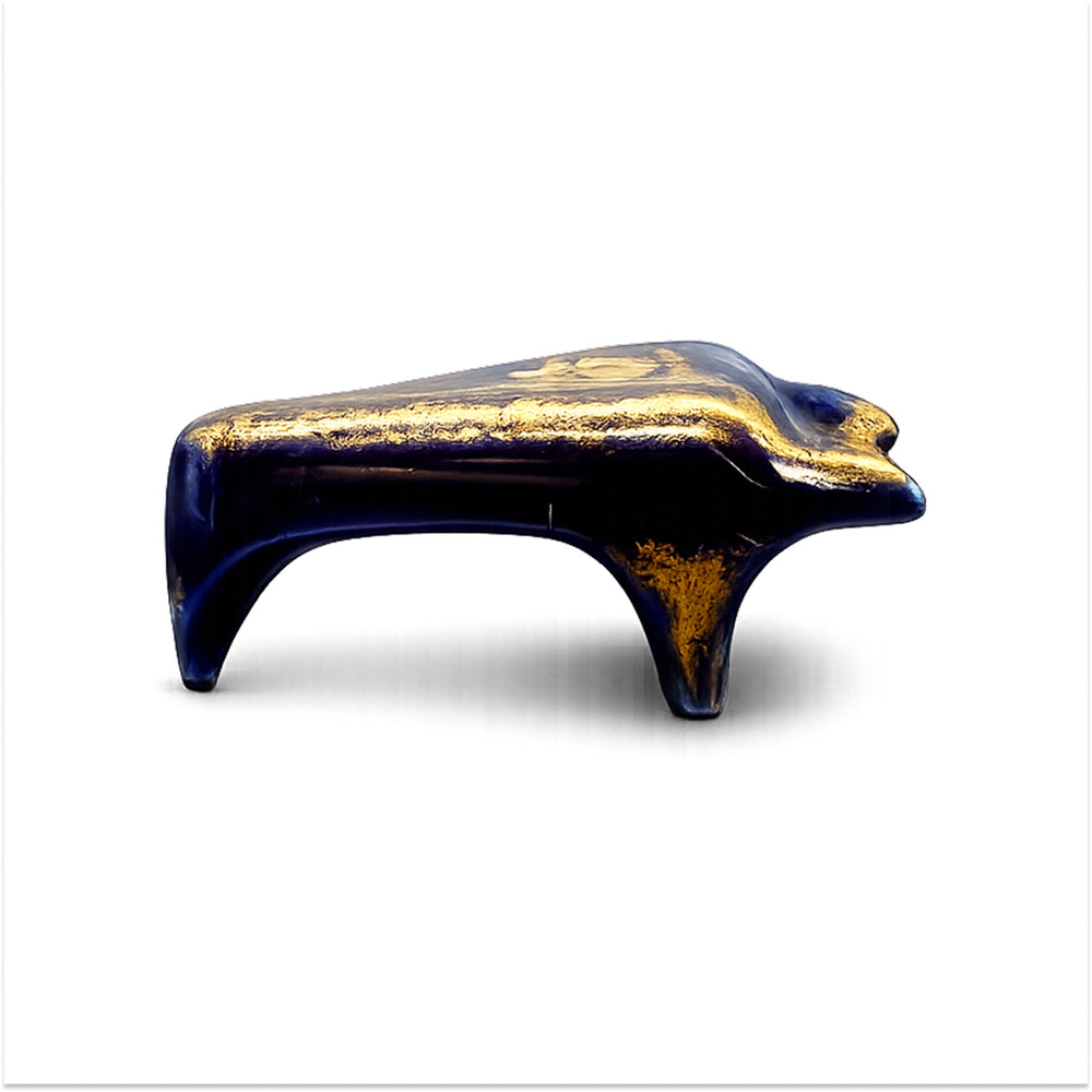 Vintage Limoges France Cobalt Blue Gold Porcelain Miniature Grand Piano Figurine